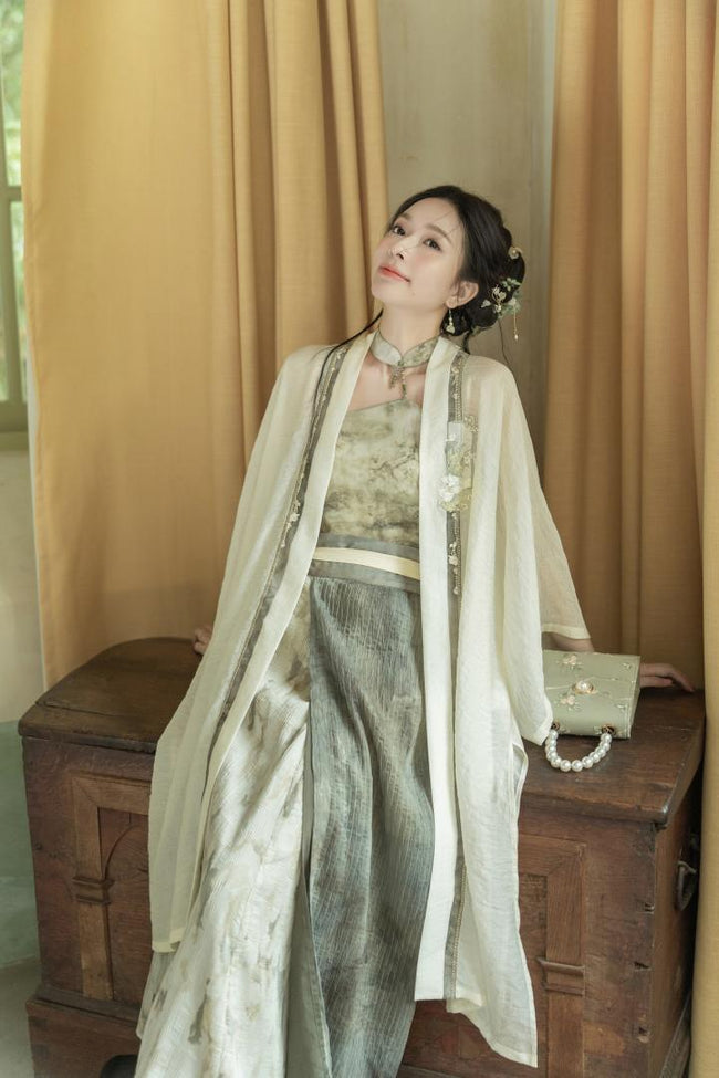 “Zuibitong“ cardigan suspender two-piece Song Hanfu women's summer