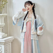 ''Shiqinghaitang''Spring Embroidered Fox Sleeve Front-Opening Shirt with Quilted Skirt in Tang-style Hanfu Women
