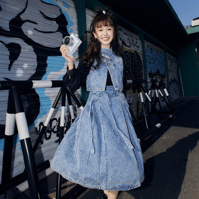 ''Moshangxing''everyday denim casual and versatile chinese style suit